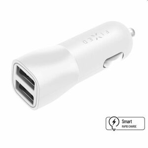FIXED Autonabíječka Smart Rapid Charge 2x USB, 15 W, bílá obraz