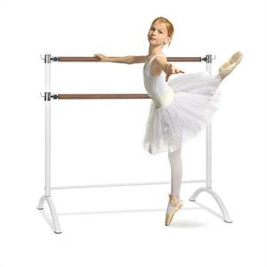 KLARFIT Barre Anna, dvojitá baletní tyč, 110 x 113 cm, 2 x 38 mm v průměru, bílá obraz