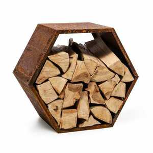 Blumfeldt Hexawood Rust, stojan na dřevo, šestiúhelníkový tvar, 50, 2 × 58 × 32 cm obraz