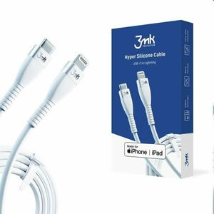 3mk Hyper Silicone Cable USB-C/Lightning MFI 1m, 20W, bílý obraz