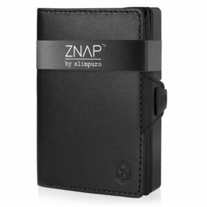Slimpuro ZNAP, portofel subțire, 12 cărți, compartiment pentru monede, 8, 9 × 1, 8 × 6, 3 cm (L × Î × l), protecție RFID obraz