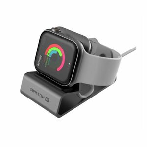 Swissten hliníkový stojan pro Apple Watch, šedý obraz