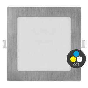 EMOS Stříbrný vestavný LED panel hranatý 170 x 170mm 12, 5W CCT Premium ZD2233 obraz