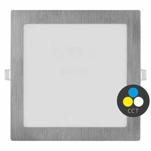 EMOS Stříbrný vestavný LED panel hranatý 225 x 225mm 18W CCT Premium ZD2243 obraz