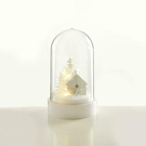 ACA Lighting plastová sněžná koule s bílým domem, 10 MINI WW LED na baterie 3xAA IP20 pr.11X19CM X07101134 obraz