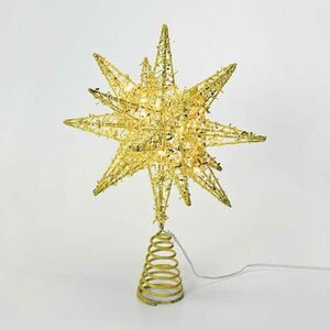 ACA Lighting zlatá hvězda na stromeček 20 MINI WW LED na baterie 3xAA, IP20 28x5x20cm X112011272 obraz