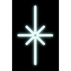DecoLED LED světelný motiv hvězda polaris, závěsná, 14 x 25 cm, ledově bílá obraz