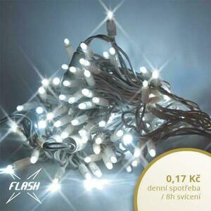 DecoLED LED světelný řetěz - FLASH, 20m, ledově bílá, 120 diod obraz