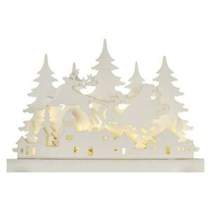 EMOS LED dekorace dřevěná – vánoční vesnička, 31 cm, 2x AA, vnitřní, teplá bílá, časovač DCWW30 obraz