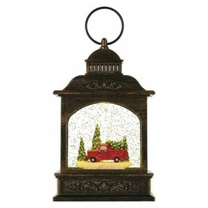 EMOS LED dekorace – vánoční lucerna s autíčkem, 21 cm, 3x AA, vnitřní, teplá bílá, časovač DCLW25 obraz
