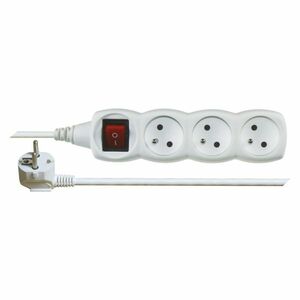 EMOS Prodlužovací kabel s vypínačem – 3 zásuvky, 1, 2m, bílý P1311 obraz