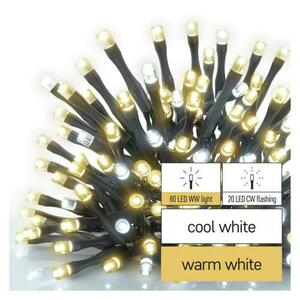 EMOS Standard LED spojovací vánoční řetěz blikající, 10 m, venkovní, teplá/studená bílá D1AN02 obraz