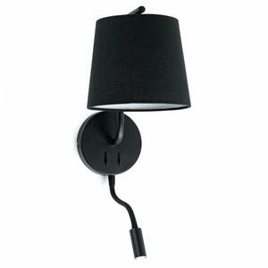 FARO BERNI nástěnná lampa, černá, se čtecí lampičkou obraz