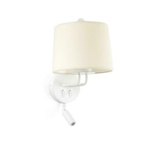 FARO MONTREAL nástěnná lampa, bílá/béžová, se čtecí lampičkou obraz
