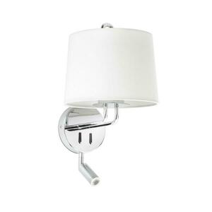 FARO MONTREAL nástěnná lampa, chrom/bílá, se čtecí lampičkou obraz