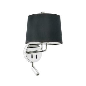 FARO MONTREAL nástěnná lampa, chrom/černá, se čtecí lampičkou obraz