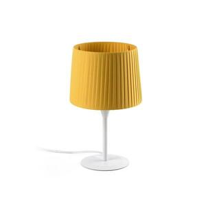 FARO SAMBA bílá/skládaná žlutá mini stolní lampa obraz