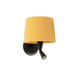 FARO SAMBA černá/skládaná žlutá nástěnná lampa se čtecí lampičkou obraz