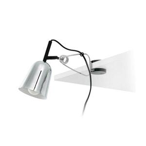 FARO STUDIO chrom a bílá stolní lampa s klipem obraz