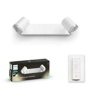 PHILIPS HUE Hue White Ambiance Bodové koupelnové svítidlo Philips Adore BT 8719514340879 LED GU10 2x5W 2x350lm 2200-6500K IP44 230V, bílé s dálkovým ovladačem a Bluetooth obraz