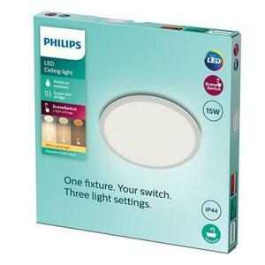 LED Koupelnové stropní svítidlo Philips Superslim CL550 8719514327184 15W 1300lm 2700K IP44 25cm bílé, 3-krokové stmívání obraz