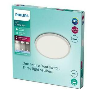 LED Koupelnové stropní svítidlo Philips Superslim CL550 8719514327221 15W 1500lm 4000K IP44 25cm bílé, 3-krokové stmívání obraz