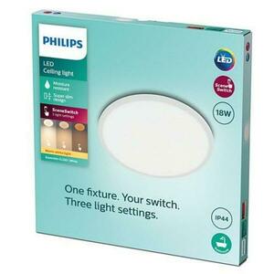 LED Koupelnové stropní svítidlo Philips Superslim CL550 8719514327269 18W 1500lm 2700K IP44 30cm bílé, 3-krokové stmívání obraz