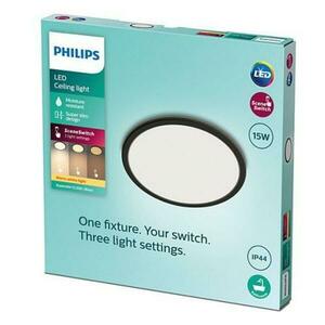 LED Koupelnové svítidlo Philips Superslim CL550 8719514327207 15W 1300lm 2700K IP44 25cm černé, 3-krokové stmívání obraz