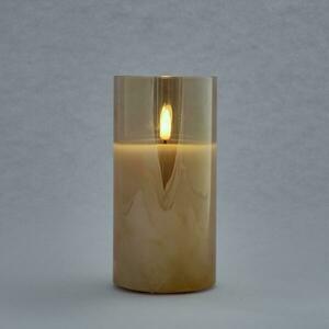 DecoLED LED svíčka ve skle, 7, 5 x 10 cm, zlatá obraz