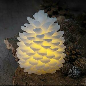 DecoLED LED svíčka, vosková, šiška, 10 x 13 cm, bílá obraz