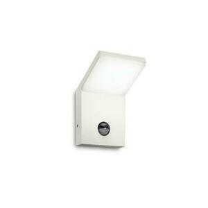 LED Venkovní nástěnné svítidlo Ideal Lux STYLE AP SENSOR BIANCO 3000K 269146 9, 5W 750lm 3000K IP54 10cm bílé s PIR senzorem obraz