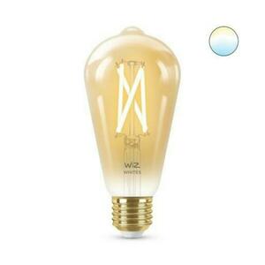 LED Žárovka WiZ Tunable White Filament Amber 8718699787233 E27 ST64 6, 7-50W 640lm 2000-5000K, stmívatelná obraz