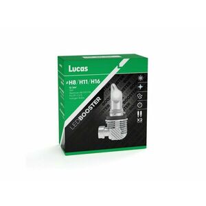 Lucas 12V/24V H8/H11/H16 LED žárovka PGJ19-1/2/3, sada 2 ks 6500K obraz