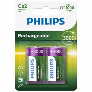 Nabíjecí baterie Philips NiMH 3000 mAh C R14 obraz