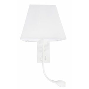 Nova Luce Elegantní nástěnná lampa Valencia s LED diodou na flexibilním rameni - 40 W / 3 W LED, bílá NV 8127401 obraz