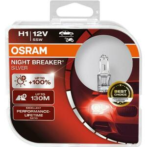 OSRAM H1 Night breaker SILVER +100% 64150NBS-HCB 55W 12V duobox obraz