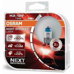 OSRAM H3 12V 55W PK22s NIGHT BREAKERLASER +150% více světla 2ks 64151NL-HCB obraz
