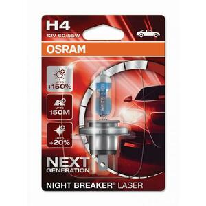 OSRAM H4 12V 60/55W P43t NIGHT BREAKER LASER +150% více světla 1ks blistr 64193NL-01B obraz