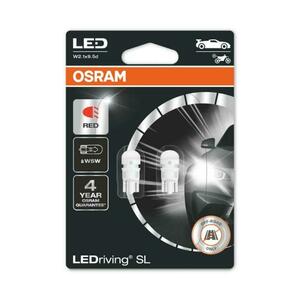 OSRAM LED W5W 2825DRP-02B RED 12V 1W W2, 1x9, 5d obraz