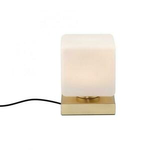 PAUL NEUHAUS LED stolní lampa mosaz, tvar kostky, dotykový stmívač, nadčasový design 3000K obraz