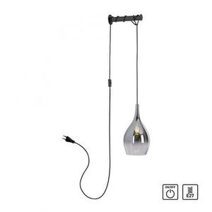 PAUL NEUHAUS nástěnné svítidlo s držákem, vypínač, nastavitelná výška, černá, pochromované obraz