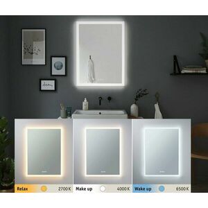 PAULMANN HomeSpa LED zrcadlo s osvětlením Mirra hranaté IP44 zrcadlo/bílá 22W WhiteSwitch 789.51 obraz