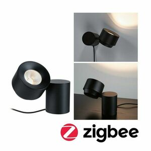 PAULMANN LED stolní lampa Smart Home Zigbee Puric Pane 2700K 3W černá obraz