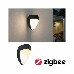 PAULMANN LED venkovní nástěnné svítidlo Smart Home Zigbee Ikosea neláká hmyz IP44 50x203mm CCT 4, 4W 230V antracit umělá hmota obraz