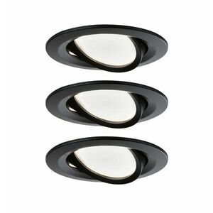 PAULMANN LED vestavné svítidlo Nova kruhové 3x6, 5W černá/mat výklopné 3-krokové-stmívatelné teplá bílá 3ks sada 944.72 obraz