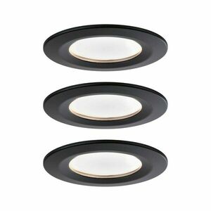 PAULMANN LED vestavné svítidlo Nova kruhové 3x6, 5W teplá bílá černá/mat nevýklopné 3ks sada 944.73 obraz
