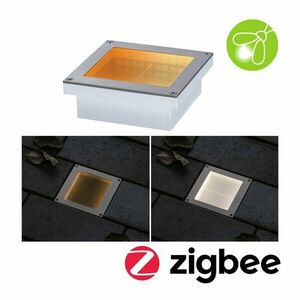 PAULMANN LED zemní svítidlo Smart Home Zigbee Brick neláká hmyz IP67 hranaté 100x100mm CCT 1W 230V ocel ocel obraz