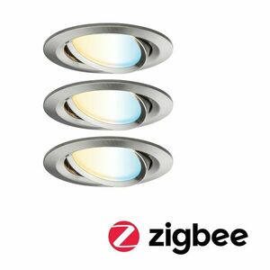PAULMANN SmartHome Zigbee vestavná svítidla sada LED Coin Nova Plus 3x6, 5W měnitelná bílá kruhové kov kartáčovaný 929.62 P 92962 obraz