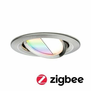 PAULMANN SmartHome Zigbee vestavné svítidlo LED Coin Nova Plus 1x3, 5W RGBW kruhové kov kartáčovaný 929.64 P 92964 obraz