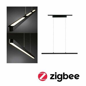 PAULMANN URail LED závěs Smart Home Zigbee Lento 3x13, 5W měnitelná bílá stmívatelné 230V černá mat obraz